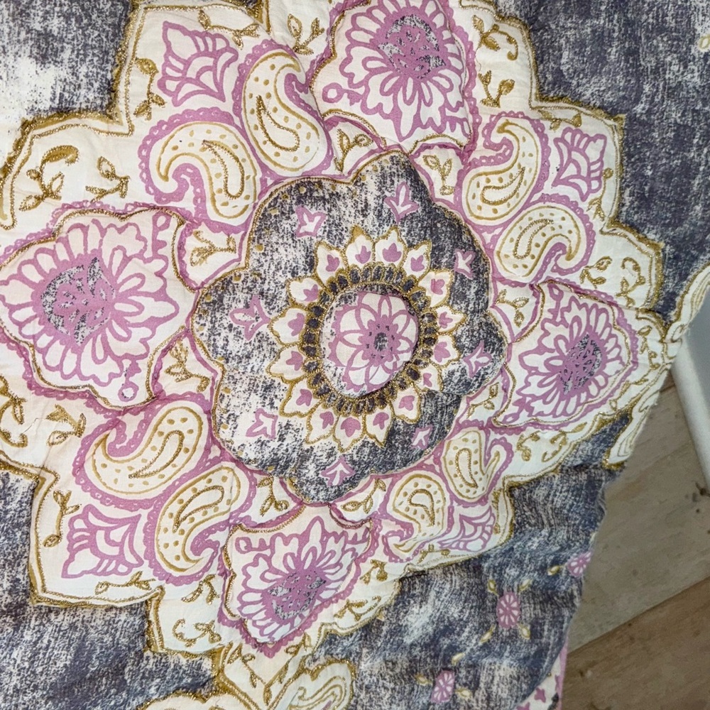 Pottery Barn Teen Bohemian Wonder Paisley Print Twin Quilt & 2 shams lilac grey - Picture 7 of 14